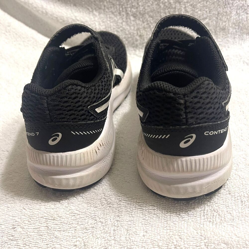 Asics Kids Boys Youth Contend 7 Black White Sneaker Running Shoes 1.5 - Picture 3 of 11
